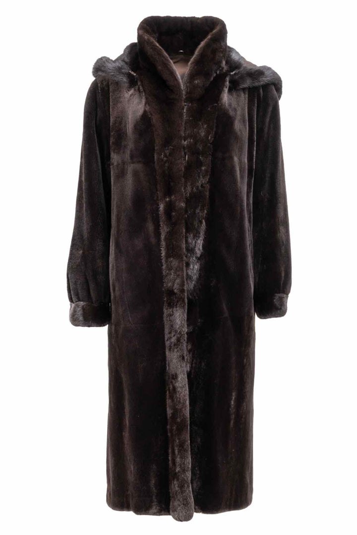 Mink Hooded Fur Size M Coat