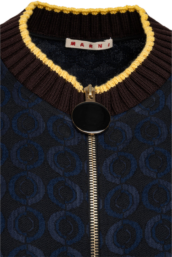 Marni Size 42 Jacquard Knit Collar Jacket