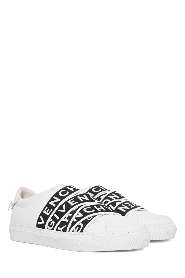 Givenchy Size 35 Urban Street Logo-Jacquard Leather Slip-On Sneaker
