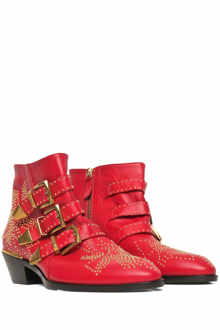 Chloe Size 37 Susanna Stud Buckle Ankle Boots