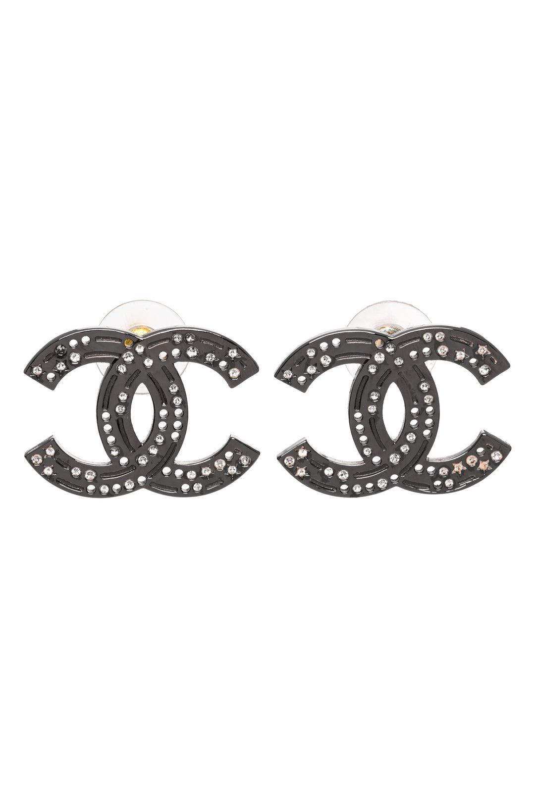 Chanel 2024 Crystal CC Stud Earrings