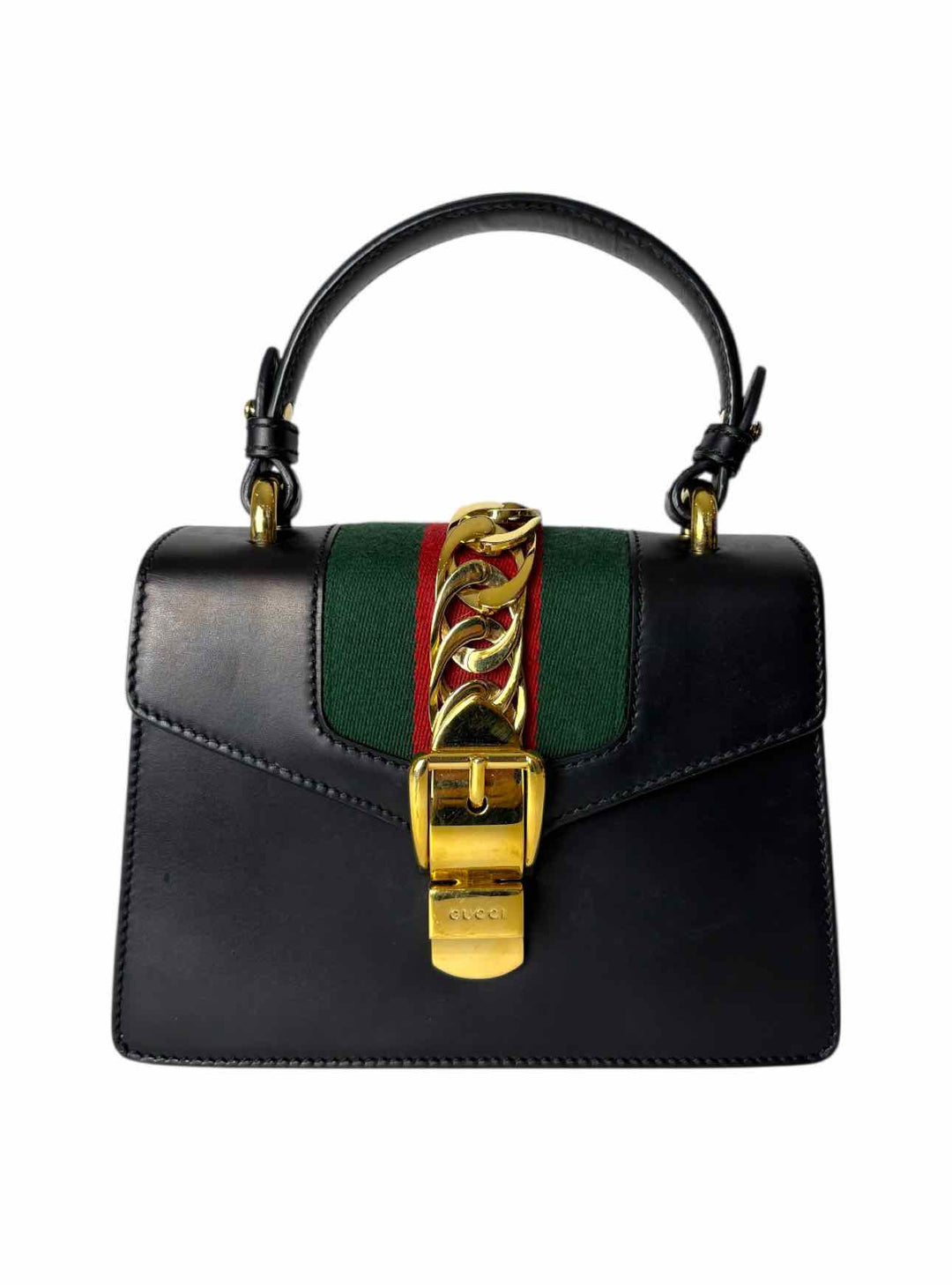 Gucci Sylvie  Mini Web Stripe Leather Purse