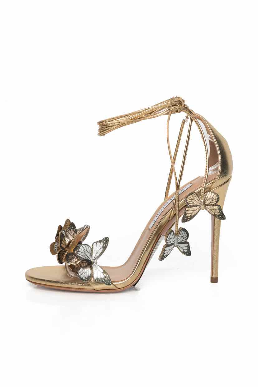 Aquazzura Size 37 Papillon 105mm Sandals