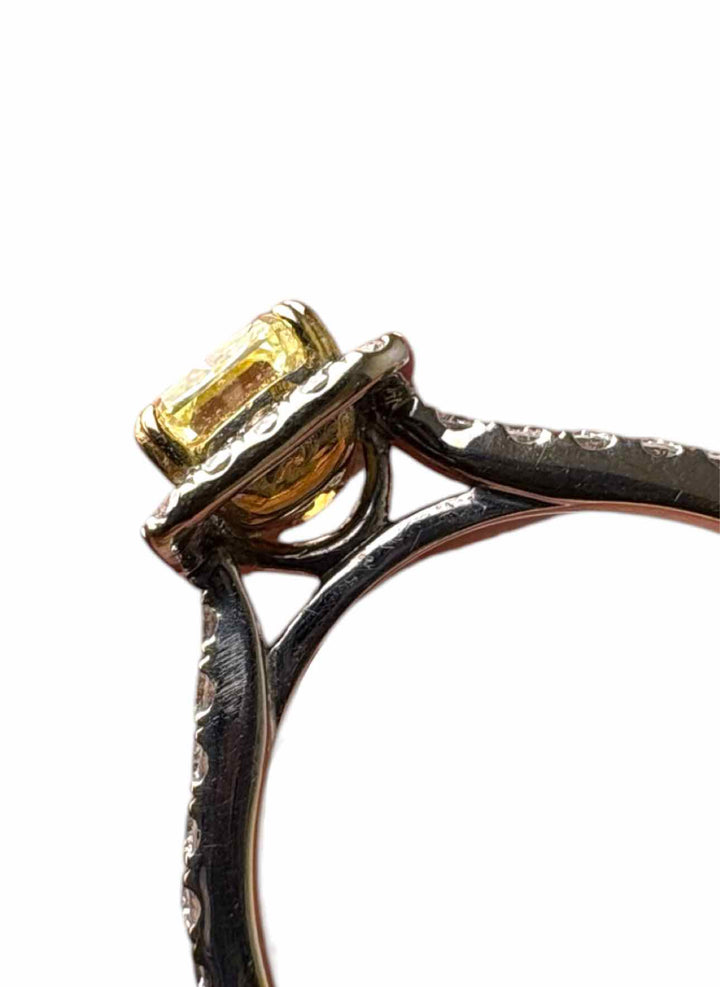 Heinrichs Size 8.5 18K White Gold and Yellow Diamond  Ring