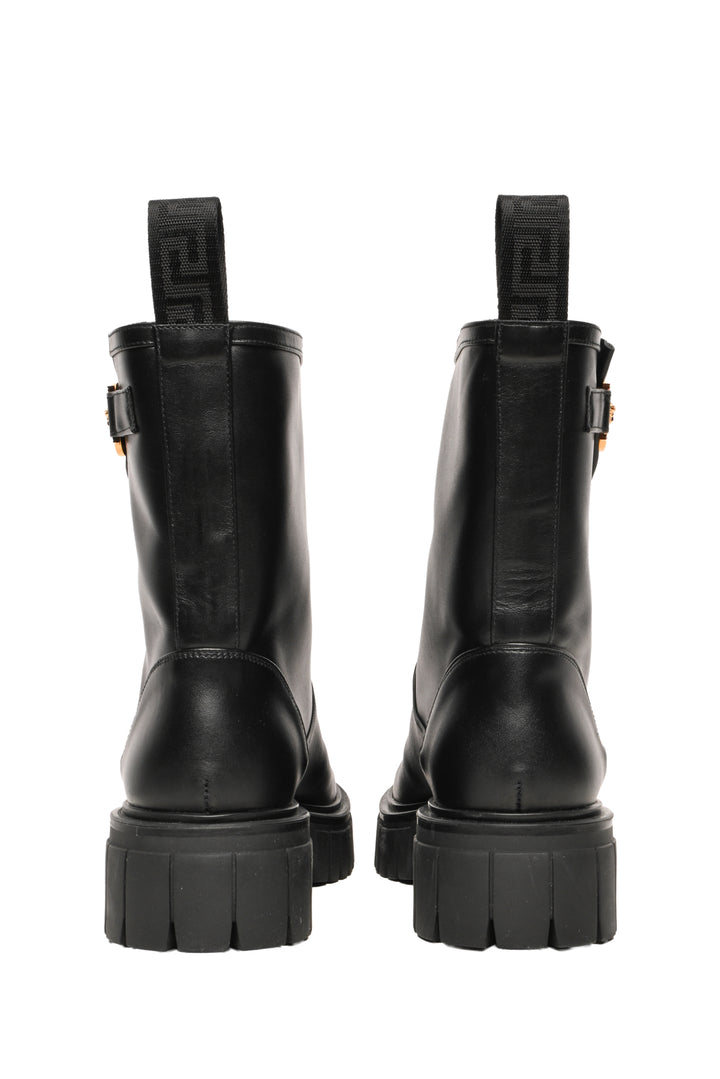 Versace Size 39 Medusa Logo Biker Boots