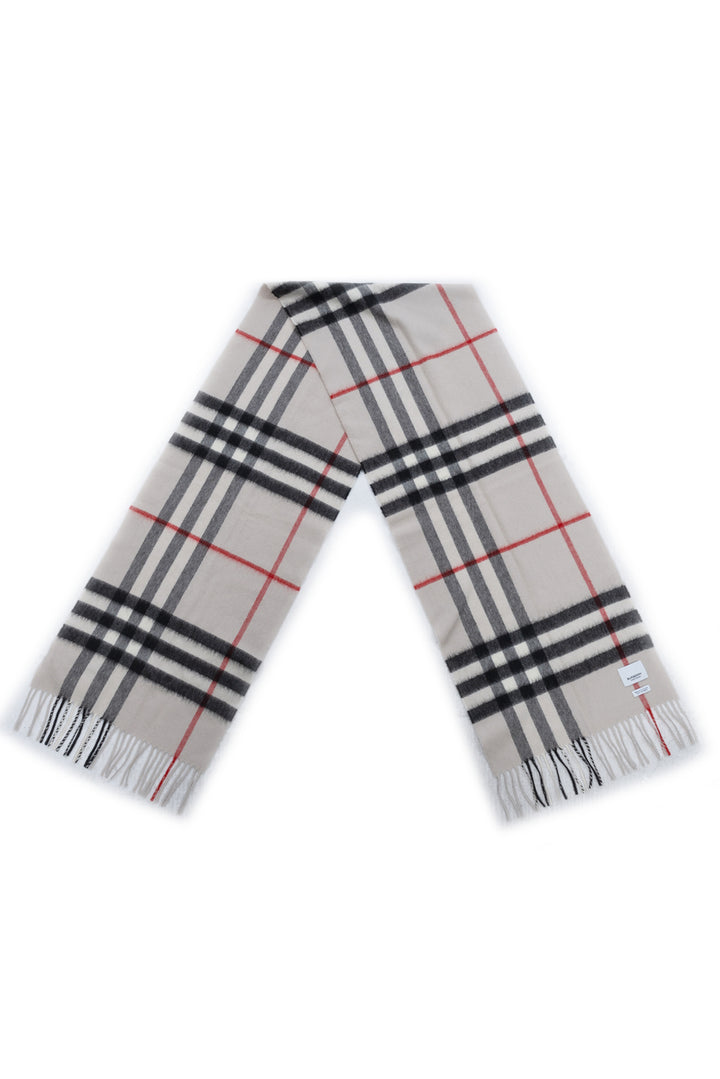 Burberry Cashmere Fringe Check Scarf