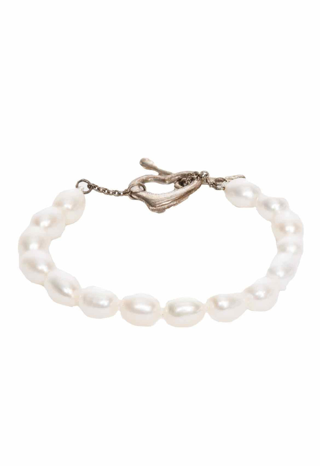 Tiffany Elsa Peretti Open Heart Pearl Bracelet