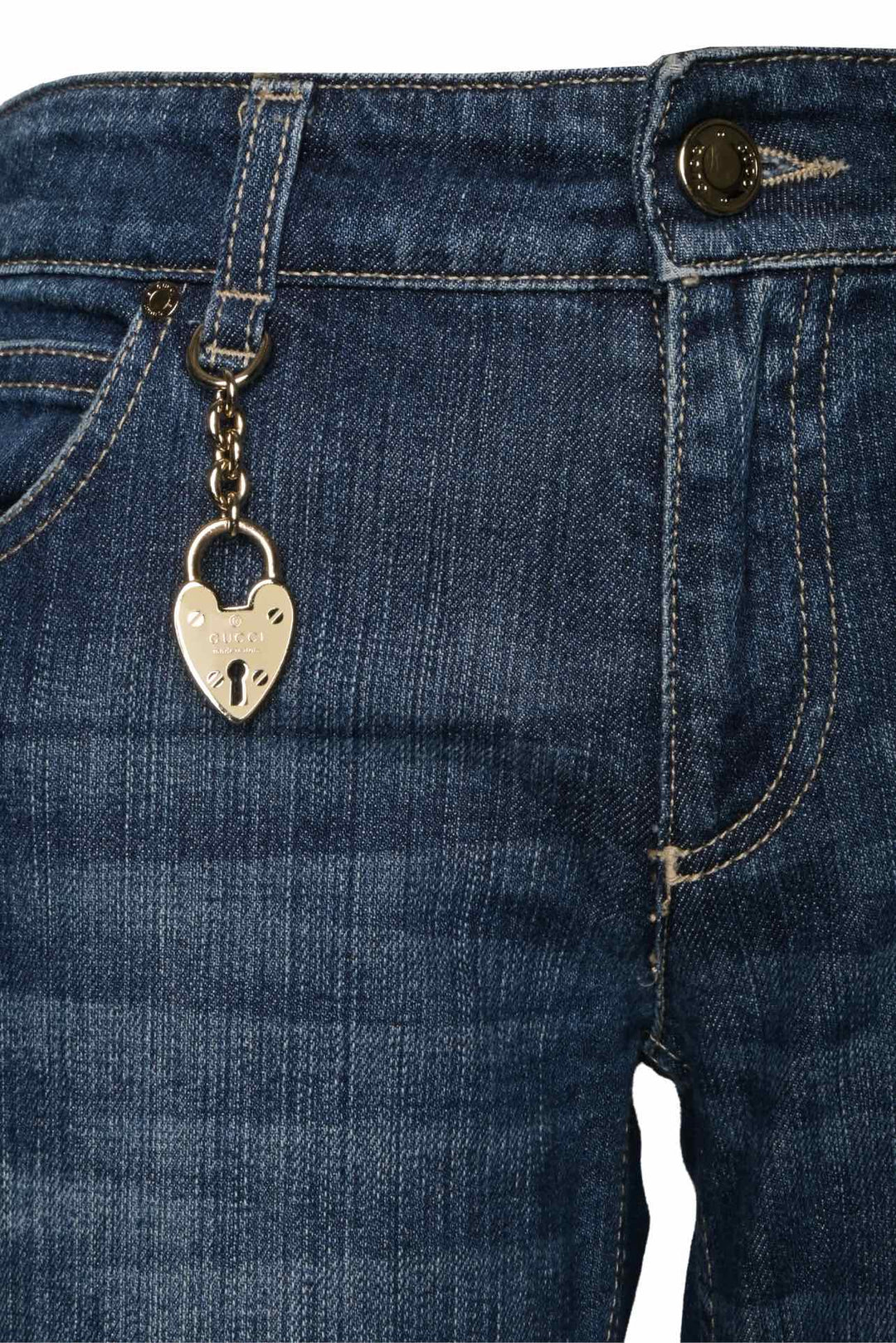 Gucci Size 38 Vintage Low Rise Heart Charm Jeans