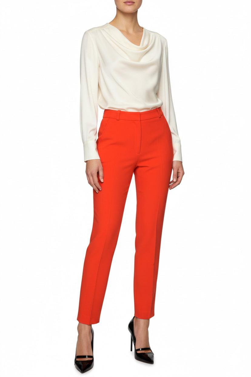 Korsun Size 40 Red Trousers Straight Leg Pants