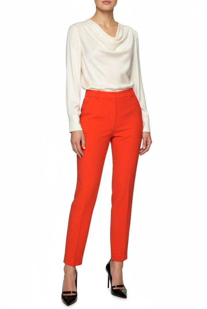 Korsun Size 40 Red Trousers Straight Leg Pants