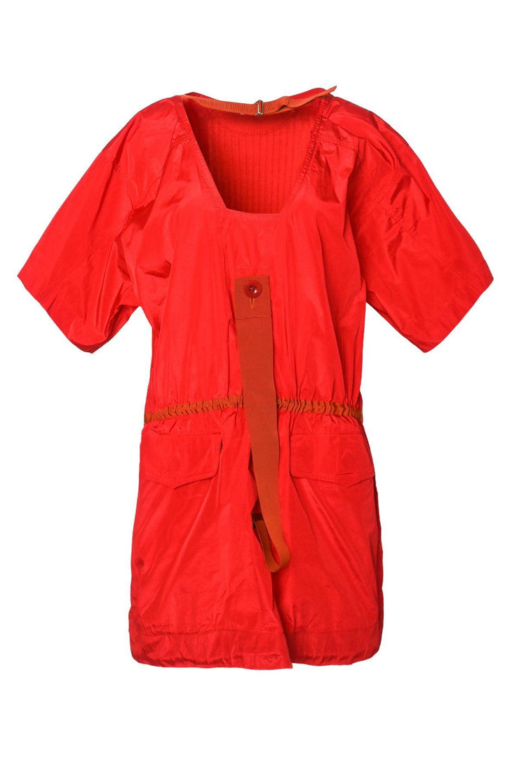 Sacai Size 2 Cotton Blend Ribbed Knit Mini Tunic Dress