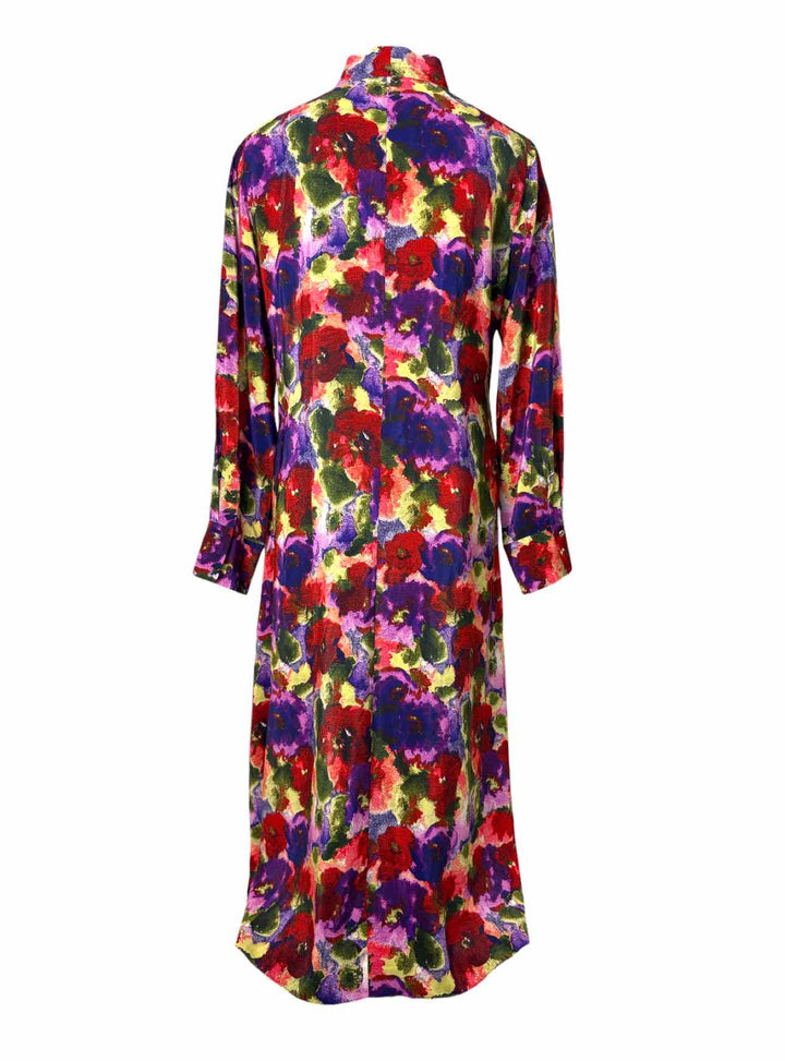 Carolina Herrera Size M Floral Print Silk Oversized Dress