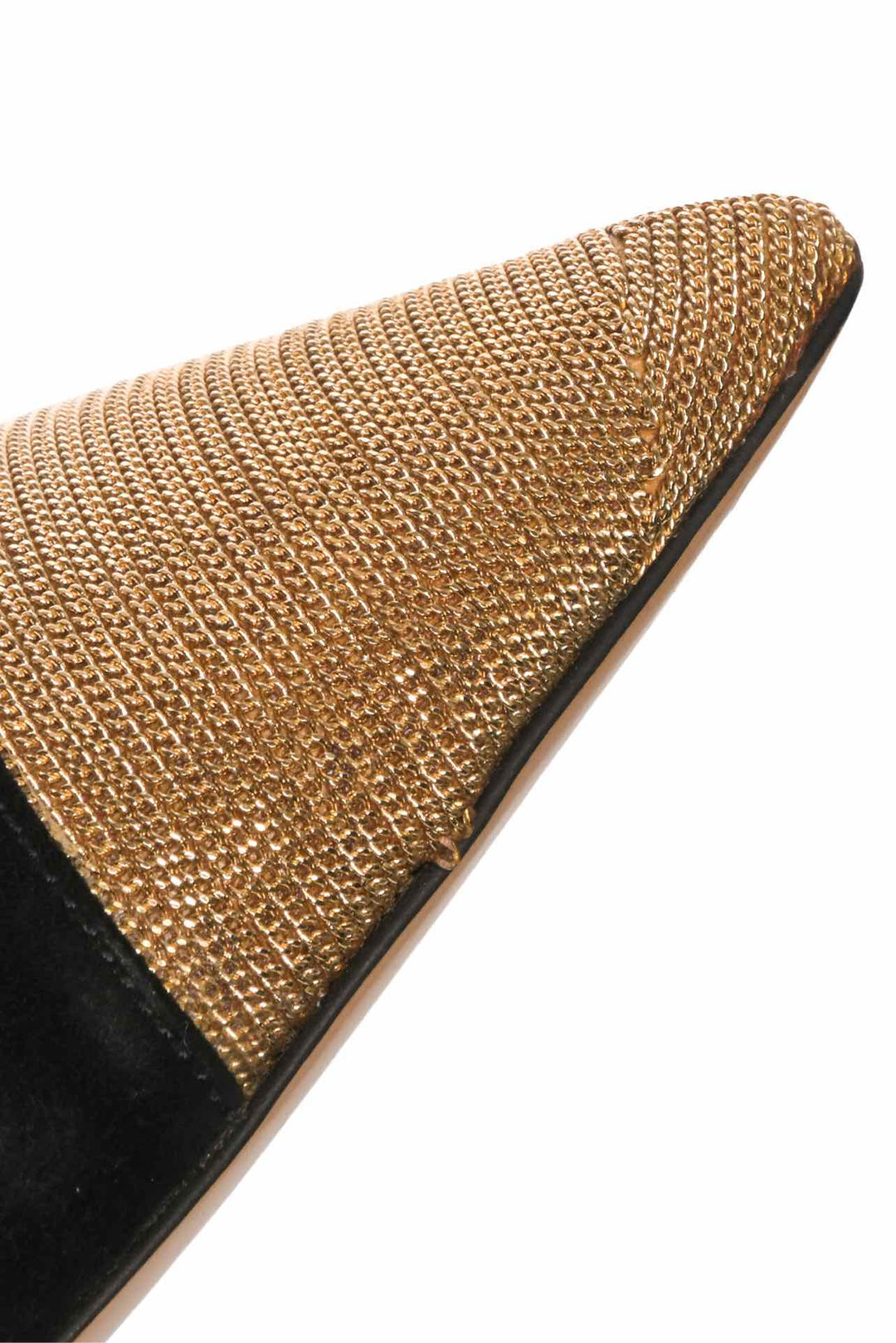 Salvatore Ferragamo Size 9.5 Chain Detail Cap Toe Suede Pumps