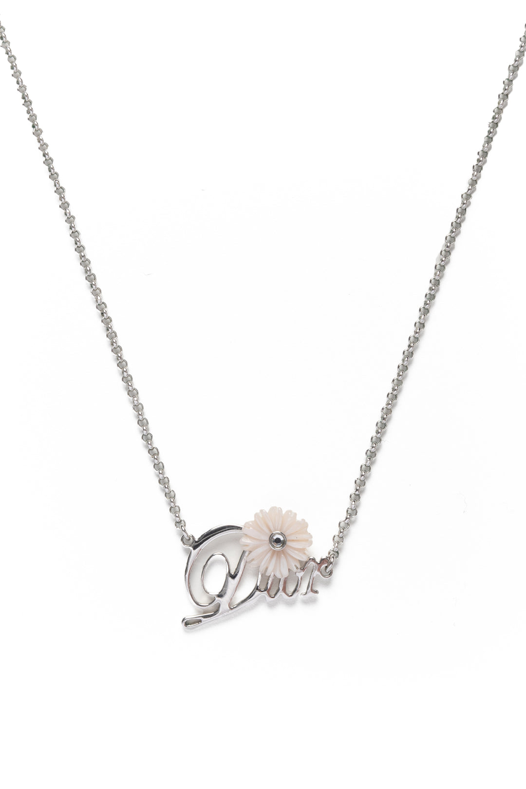 Dior Logo Flower Detail Necklace