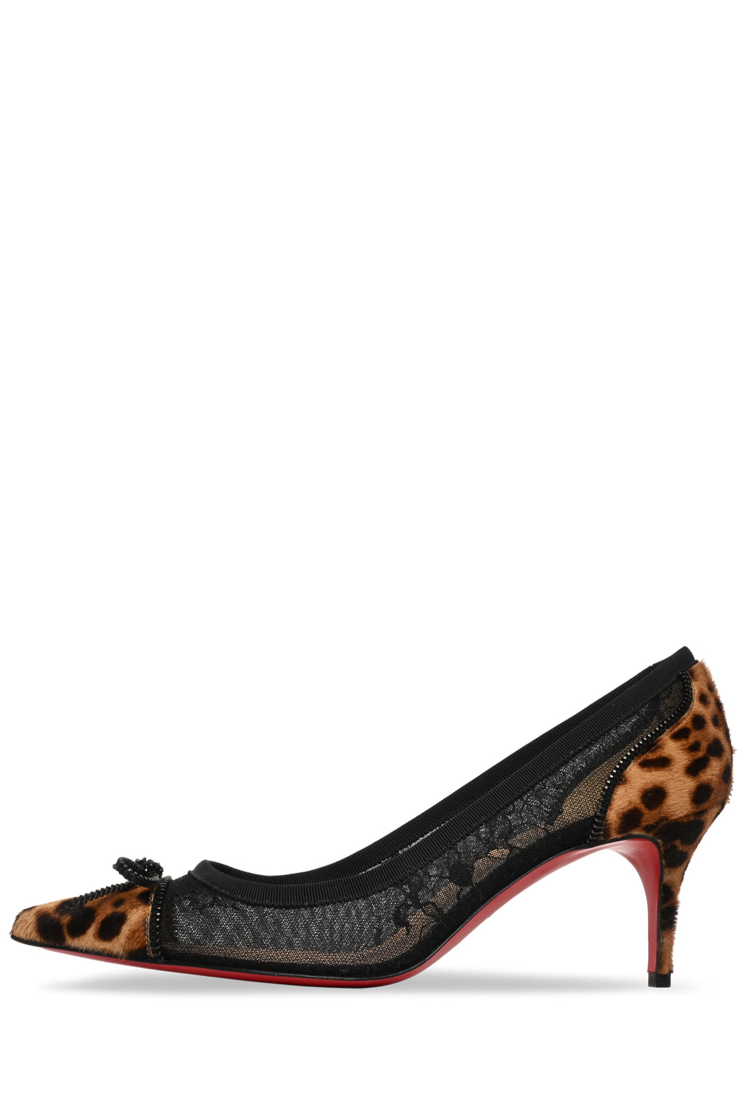 Christian Louboutin Size 39.5 Souris 70 Pony Hair Lace Bow Pumps