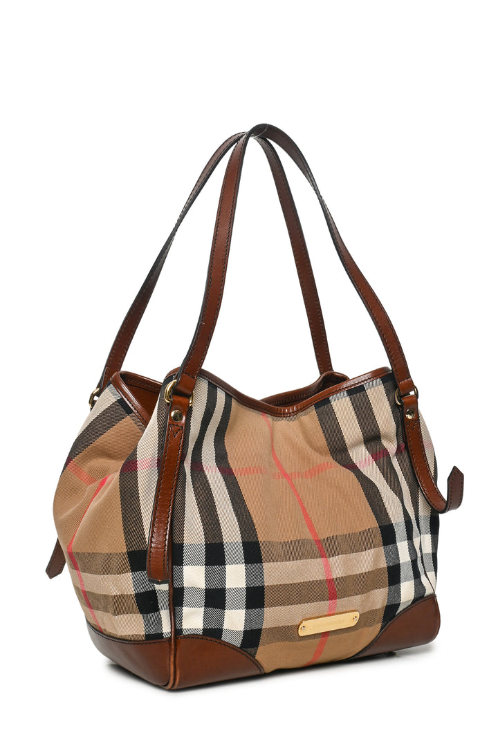 Burberry Canterbury House Check Canvas And Leather Tote