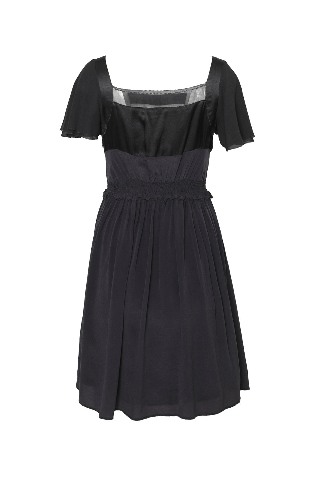 Alberta Ferretti Size L Silk Ruched Frilly Dress