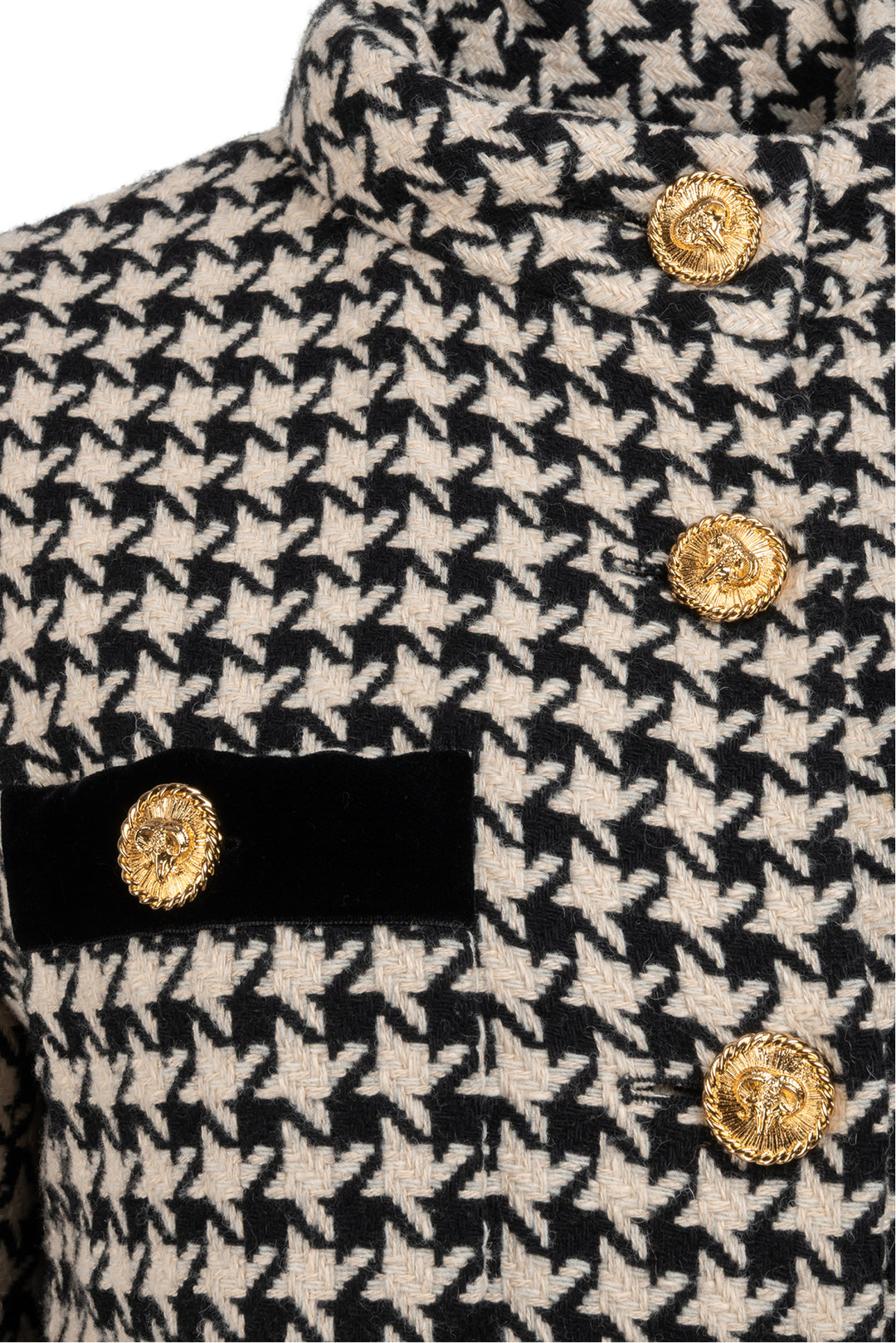 Gucci Size 40 Houndstooth Wool Blend Coat