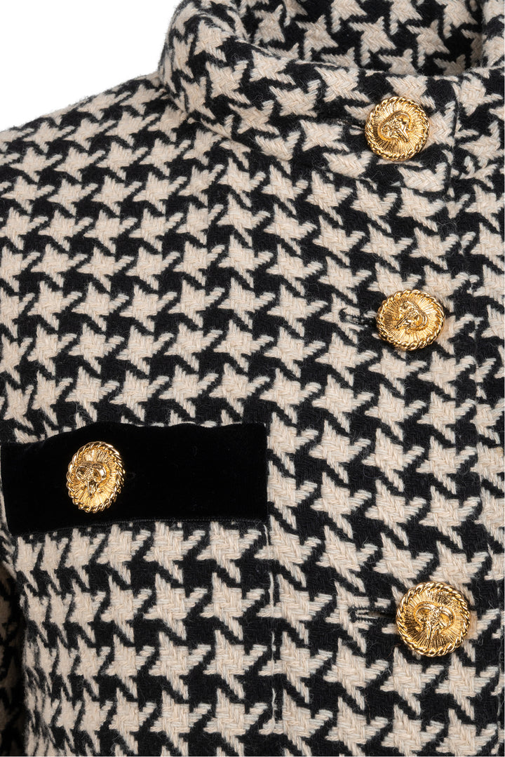 Gucci Size 40 Houndstooth Wool Blend Coat