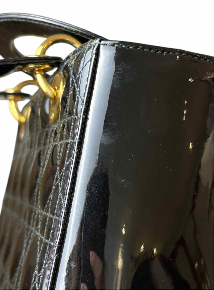 Dior Patent Leather Medium Lady Dior Purse