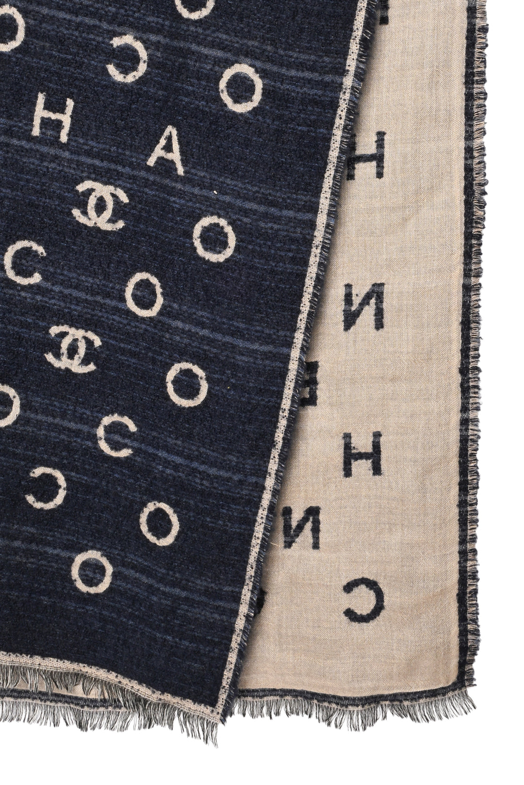 Chanel CC & Coco Chanel Logo Cashmere & Silk Scarf