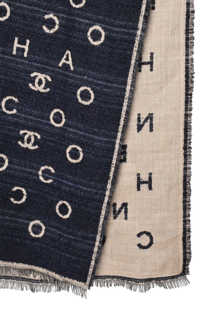Chanel CC & Coco Chanel Logo Cashmere & Silk Scarf