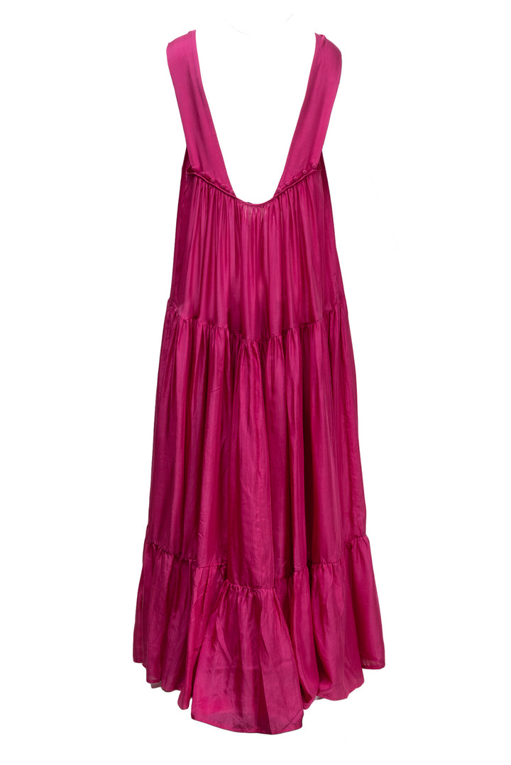 Kalita Size XS/S Asiri Silk-Habotai Tiered Maxi Dress