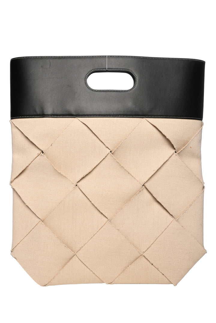 Bottega Veneta Canvas & Leather Top Handle Slip Tote