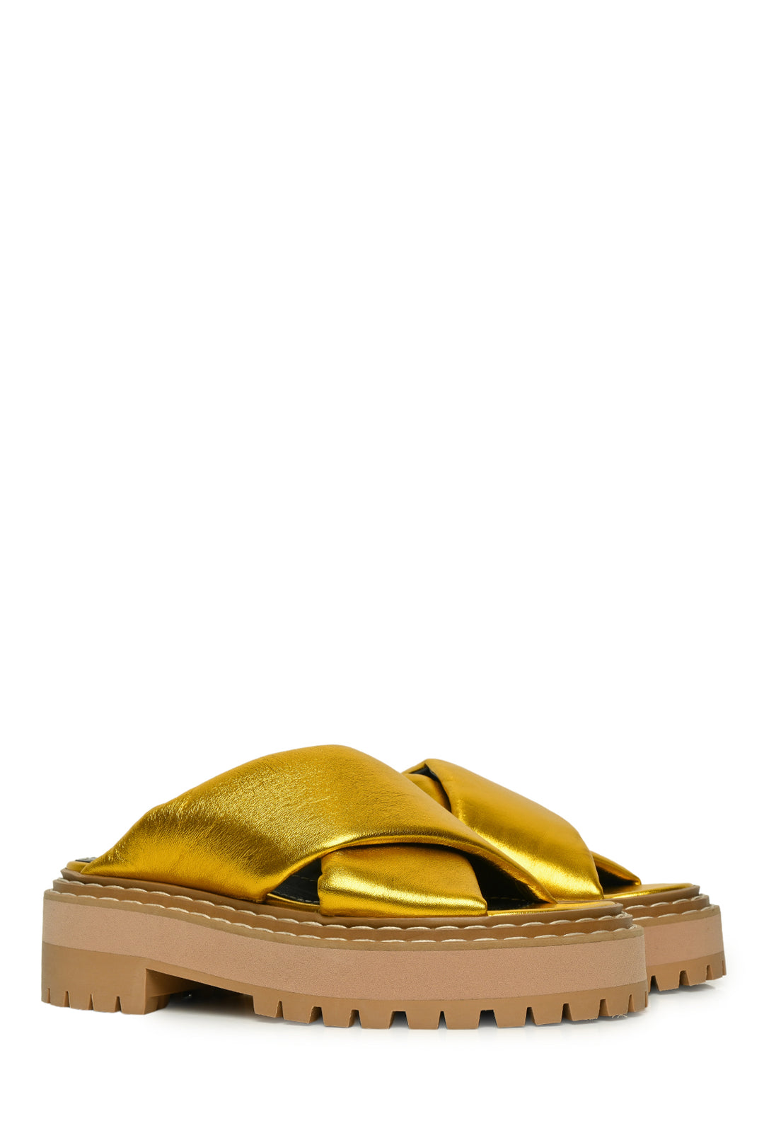 Proenza Schouler Size 36.5 Metallic Leather Platform Sandals