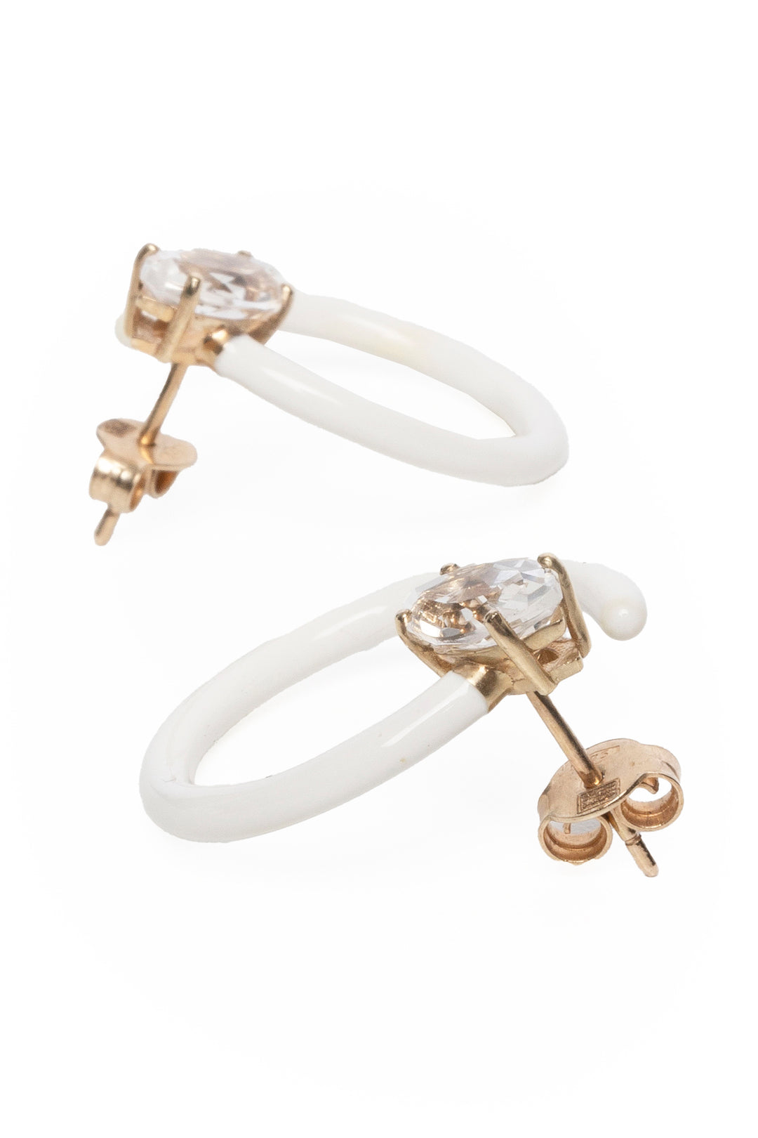 Bea Bongiasca Gold Quartz Tendril Hoop Earrings