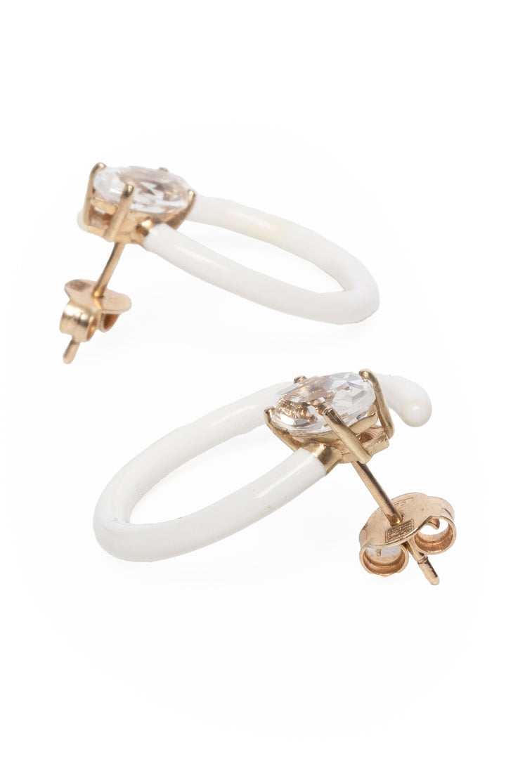 Bea Bongiasca Gold Quartz Tendril Hoop Earrings