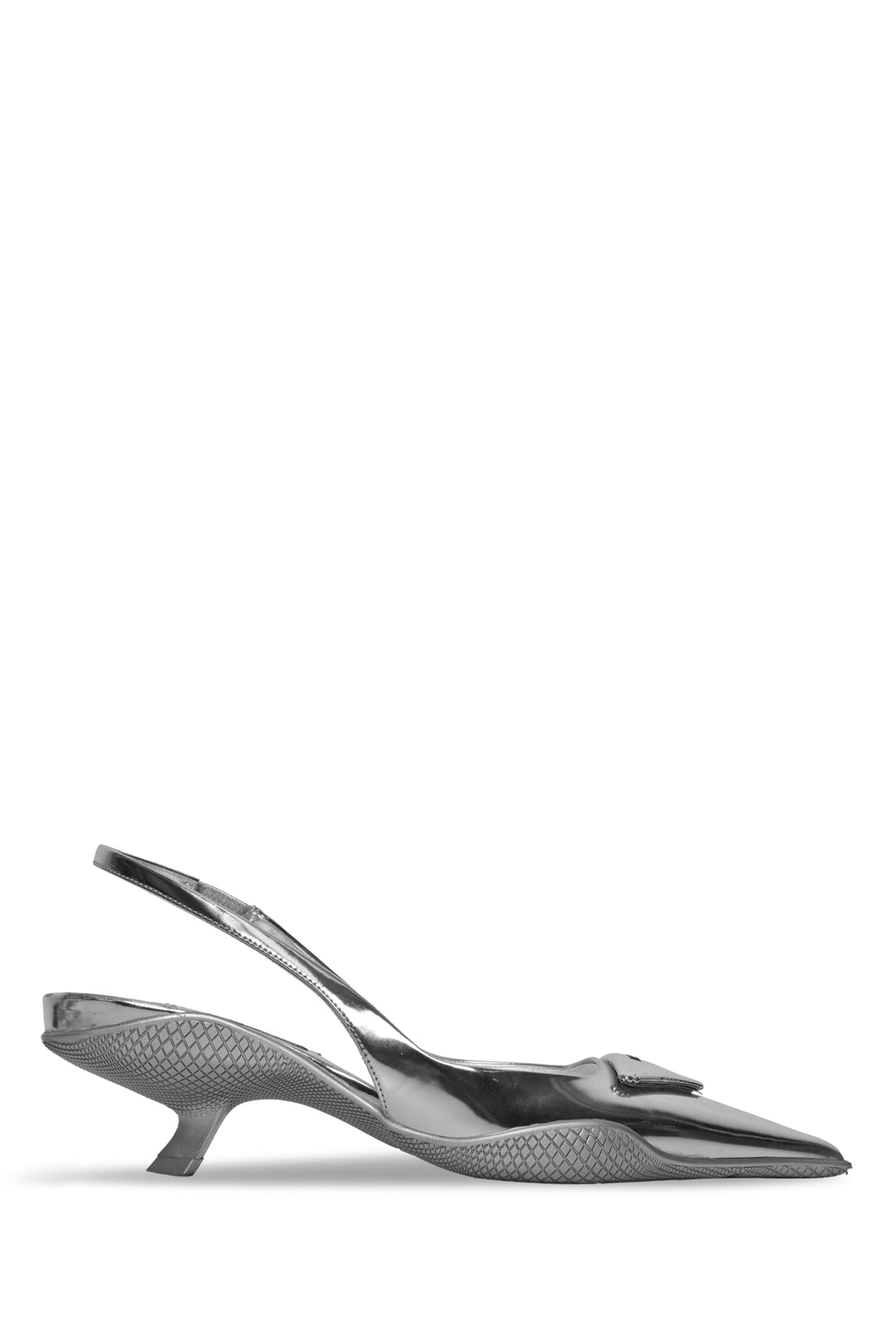 Prada Size 36 Triangle Logo Patent Leather Slingback Pumps