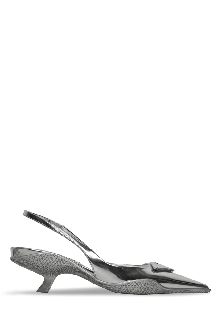 Prada Size 36 Triangle Logo Patent Leather Slingback Pumps