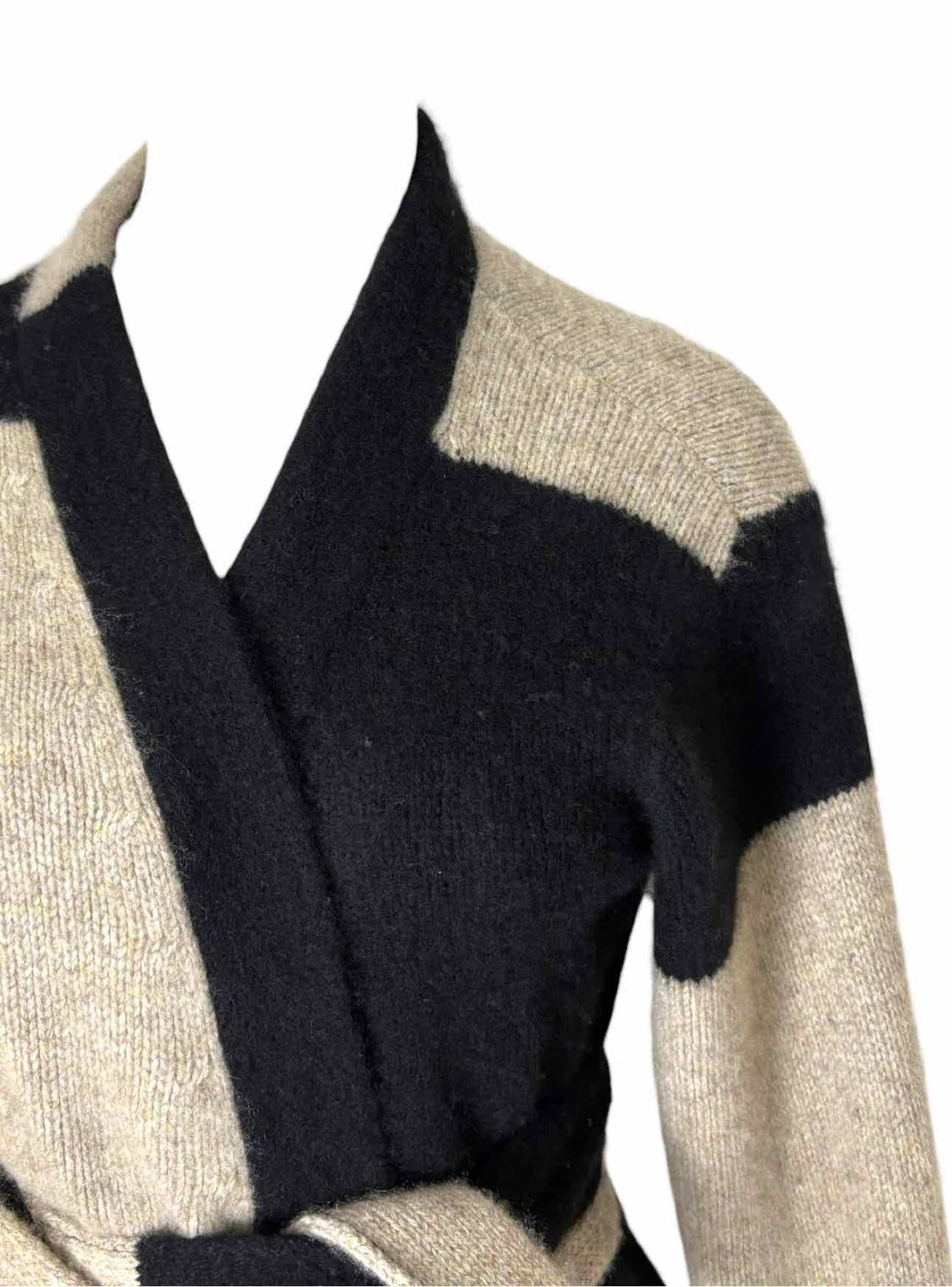 The Elder Statesman Size XS/S Striped Cashmere Belted Cardigan