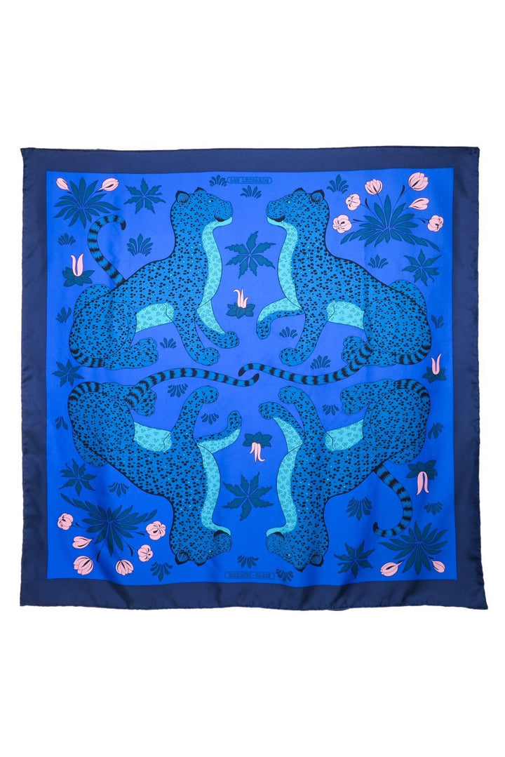 Hermes 'Les Leopards' Silk Scarf