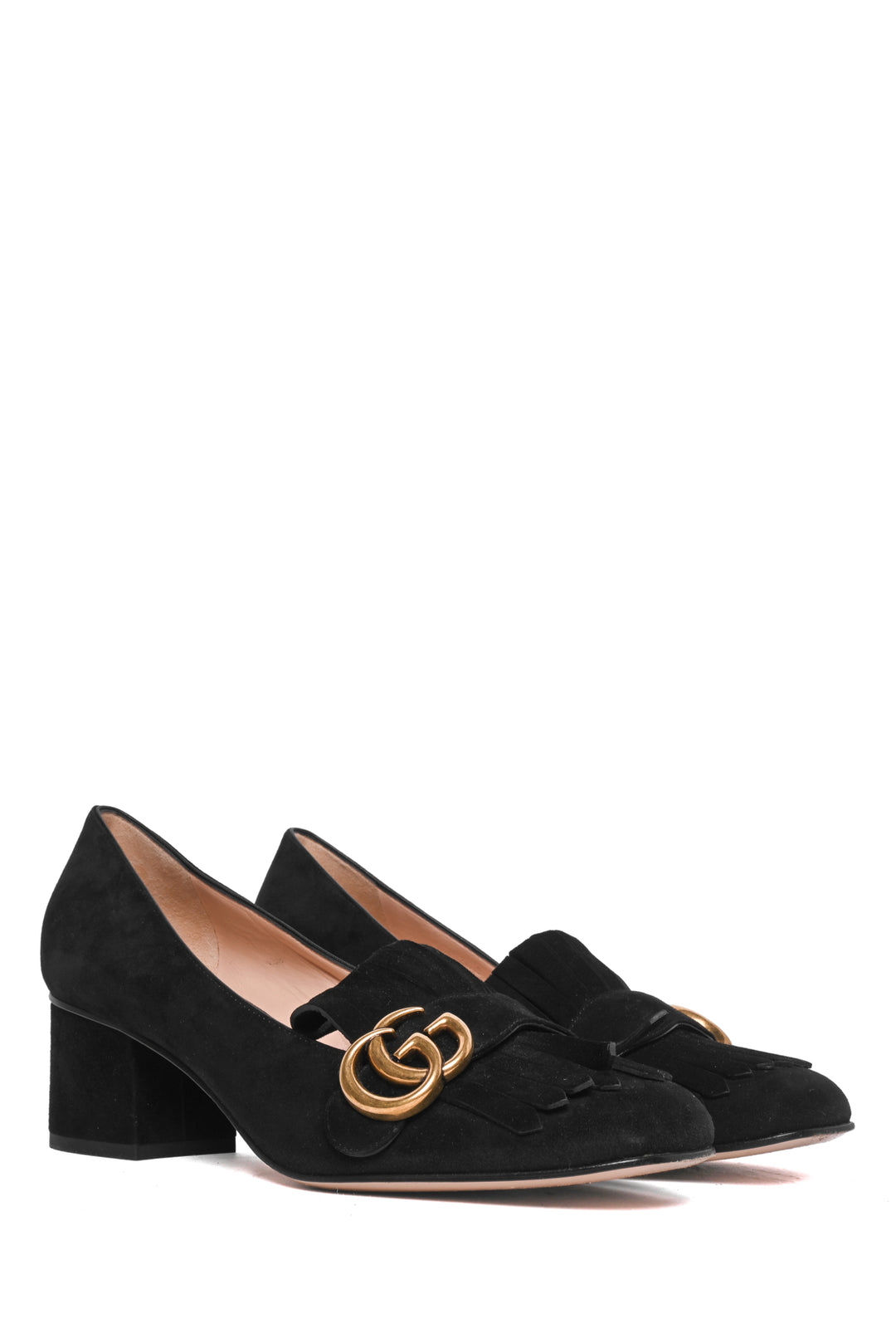 Gucci Size 37.5 GG Marmont Fringe Pumps