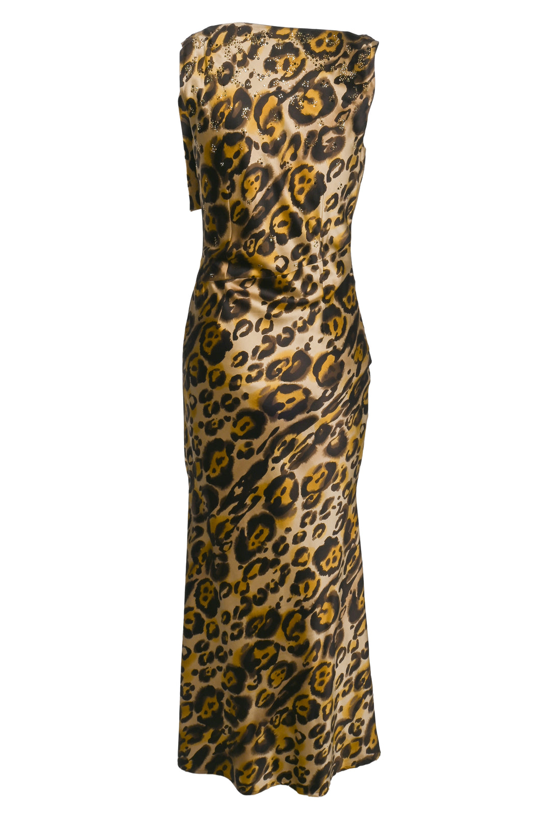 St. John Size 2 Embellished Leopard Dress Maxi Gown