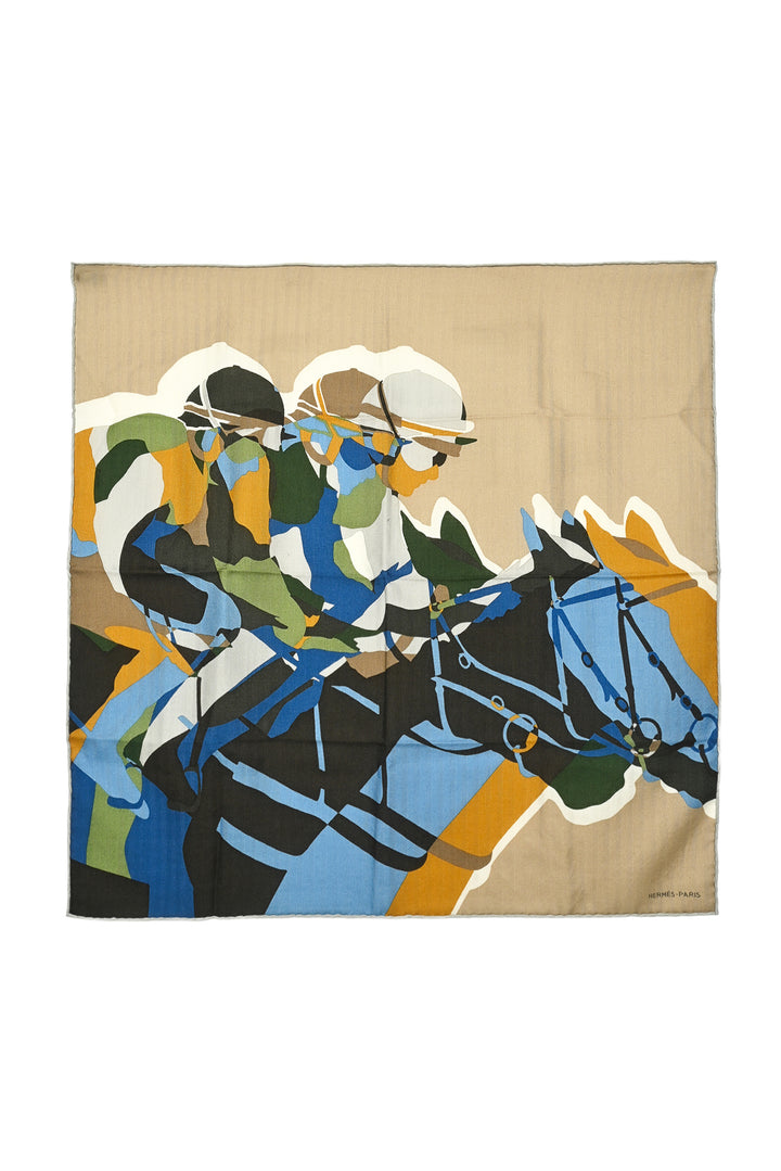 Hermes Course Cinetique Cashmere & Silk Blend Scarf 65