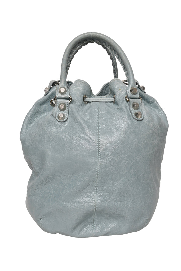 Balenciaga 2014 Giant Moto Pompom Bucket Bag