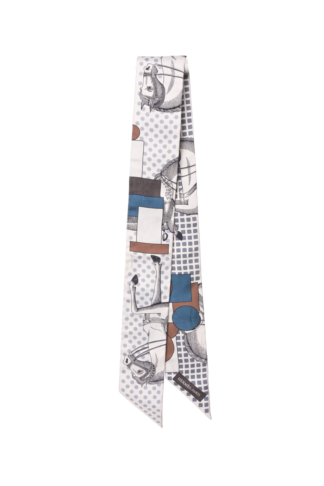 Hermes Cavalier En Formes Silk Twilly Scarf