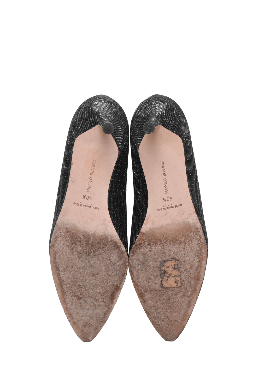 Manolo Blahnik Size 40.5 Hangisi Glitter Pumps
