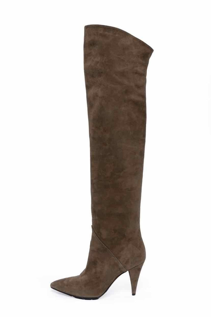 Yves Saint Laurent Size 37 Suede Over-The-Knee Boots