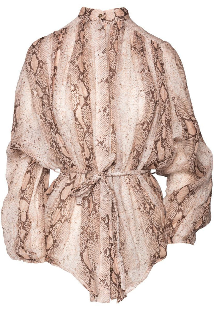 Zimmermann Size 0 Snake Print Blouse