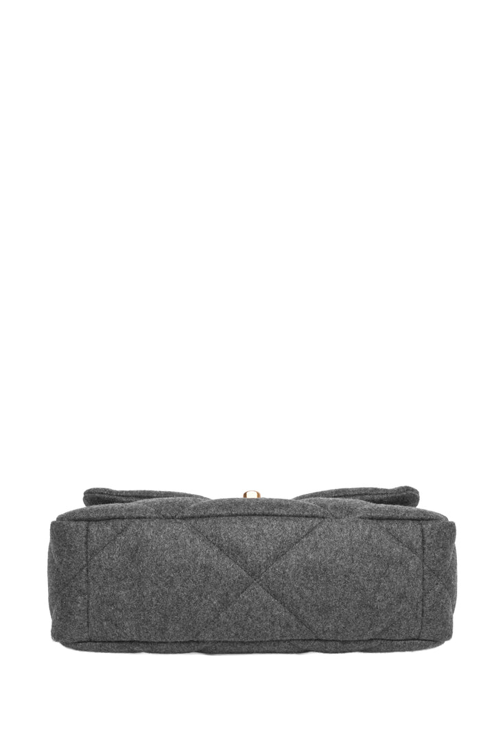 Chanel Wool Quilted Medium Chanel 19 Flap Bag