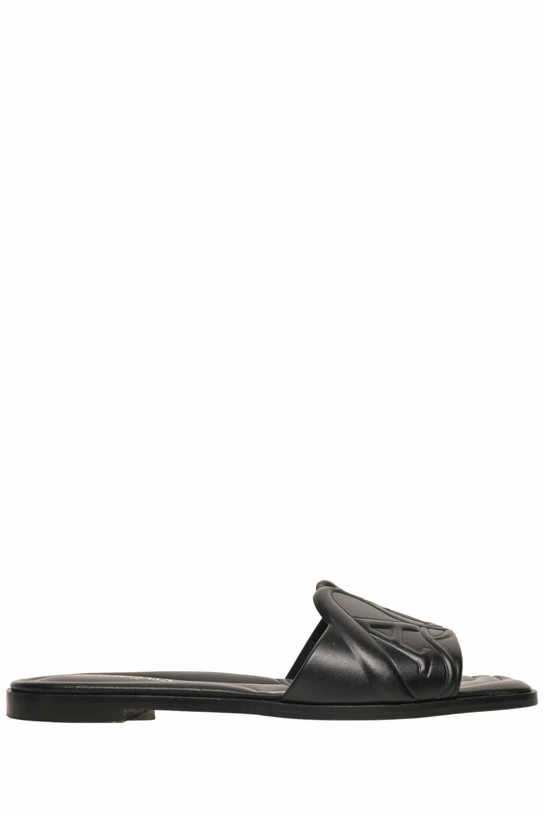 Alexander Mcqueen Size 36.5 Seal Leather Slide Sandals