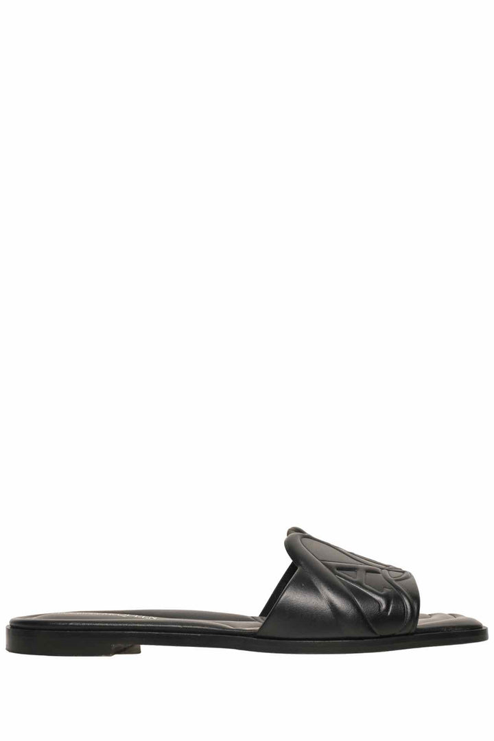 Alexander Mcqueen Size 36.5 Seal Leather Slide Sandals