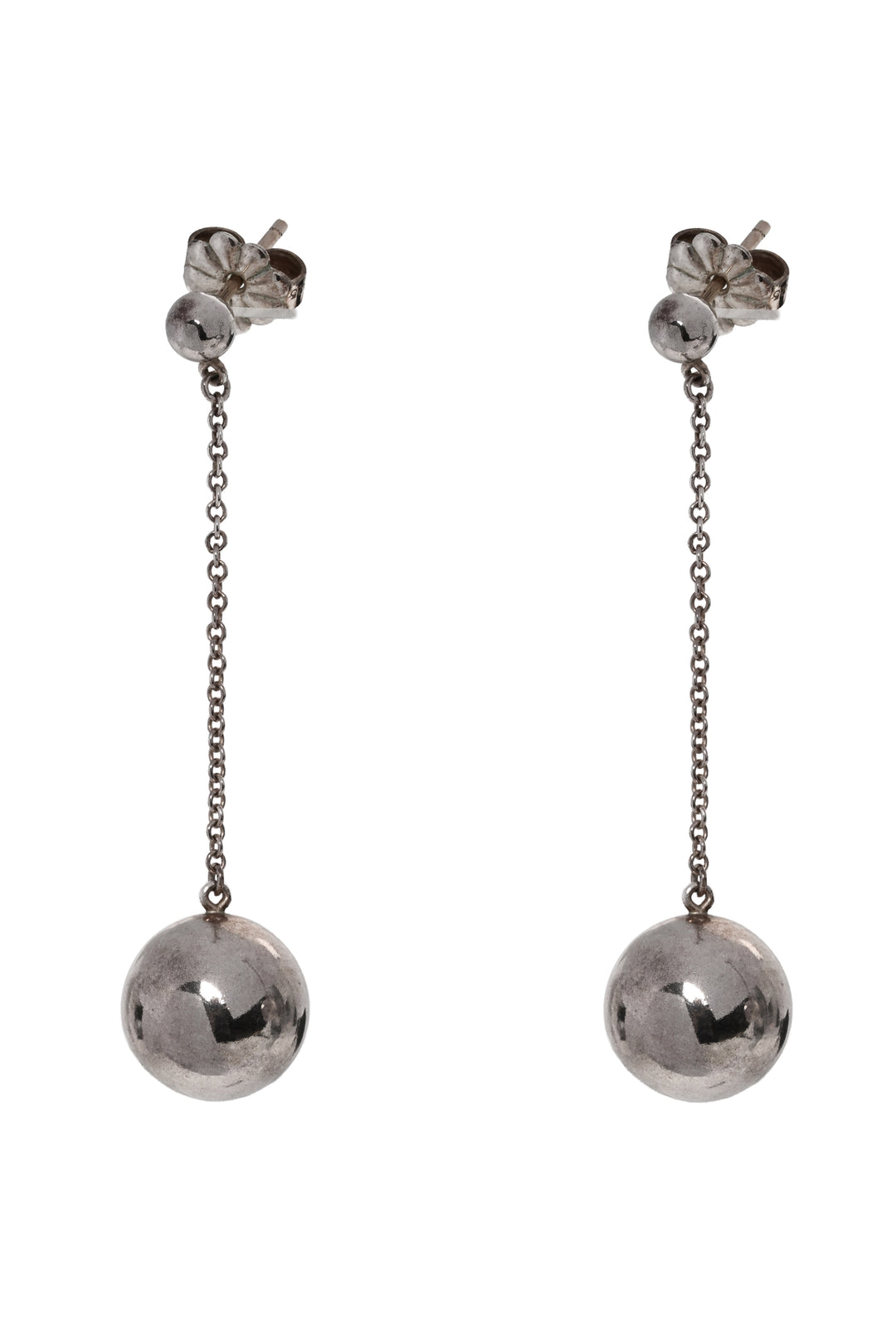 Tiffany & Co Sterling Silver HardWear 10mm Ball Drop Earrings