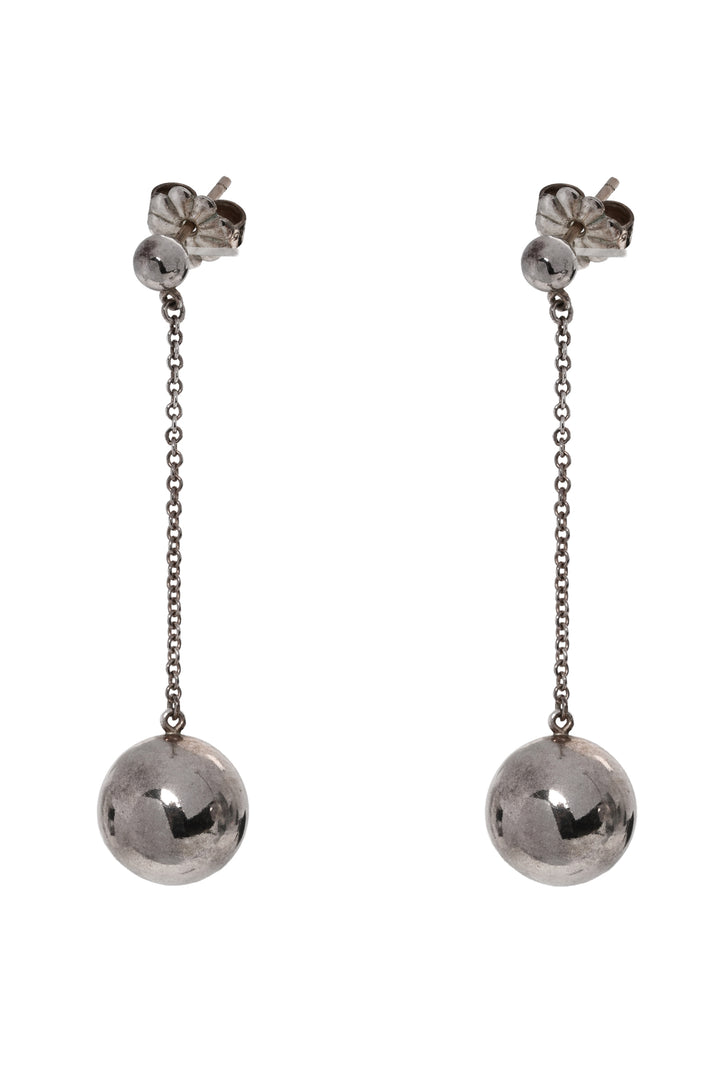 Tiffany & Co Sterling Silver HardWear 10mm Ball Drop Earrings