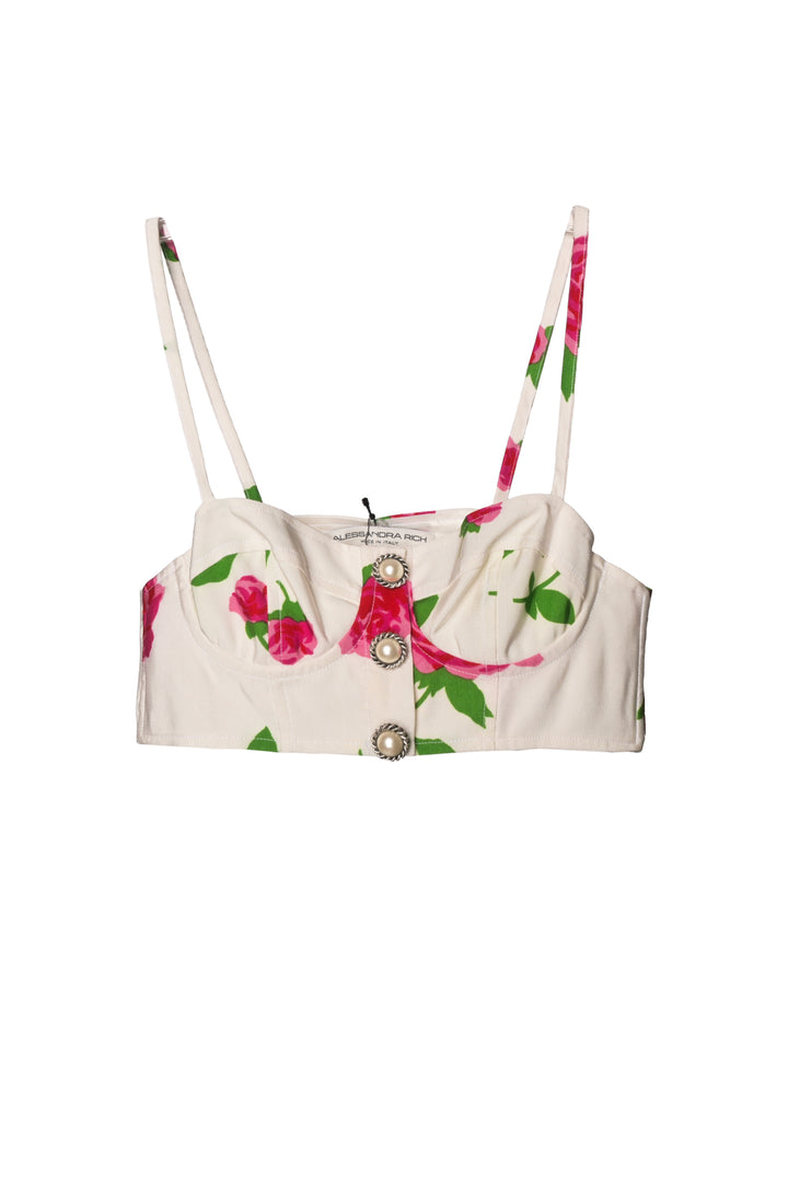 Alessandra Rich Size 38 Floral Bralette