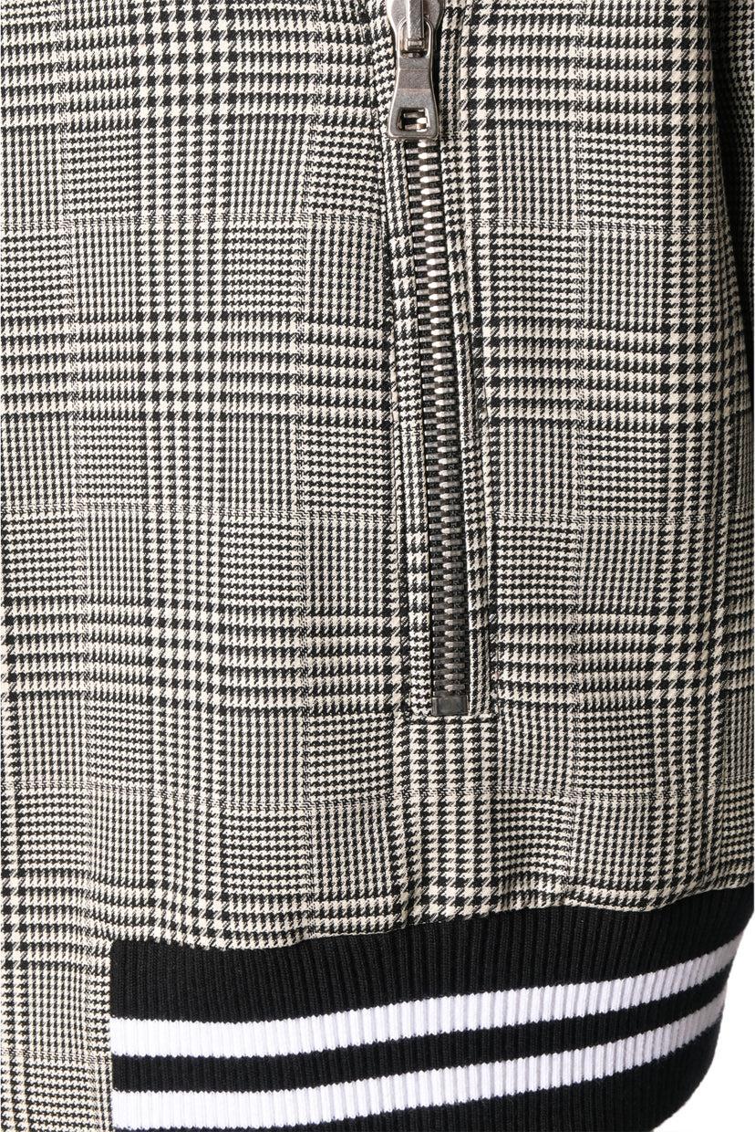 Balmain Size 52 Men's Prince of Wales Logo Bomber Jacket